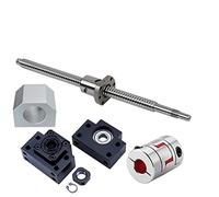 Coavoo SFU1204 - Husillo de bolas de 640 mm, rosca de rosca C7 con tuerca roscada de bola con soporte BK10/BF10 y juego de acoplamiento de 5 x 8 mm + carcasa de tuerca DSG12H para CNC