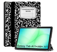 CoBak Funda para Samsung Galaxy Tab A11+ 11" / A9+ 11", Negro Cuaderno | Carcasa rígida PU+PC SM-X230/X236B/X210/X215, 2 ángulos soporte, recortes precisos, protección total, función sueño-despertar