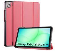 CoBak Funda para Samsung Galaxy Tab A11 8.7" / A9 8.7", Rojo Rosado | Carcasa rígida PU+PC SM-X230/X236B/X210/X249, 2 ángulos soporte, recortes precisos, protección total, función sueño-despertar