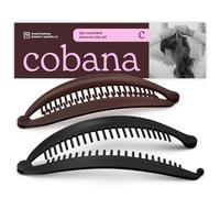 Cobana Pinzas para el cabello con forma de plátano, pinzas voluminizadoras para el cabello y accesorios de peinado para cabello grueso y fino, juego de 2 unidades grandes de 6 pulgadas (negro y marrón