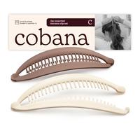 Cobana Pinzas para el cabello con forma de plátano, pinzas voluminizadoras para el cabello y accesorios de peinado para cabello grueso y fino, juego de 2 unidades grandes de 6 pulgadas (neutro)