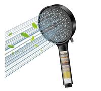 Cobbe Alcachofa de Ducha con Filtro, Ahorro de Agua y Filtración de 20 Capas, 6 Modos de Chorro, Ducha de Mano de Alta Presión, Alcachofa de Ducha para Eliminar Agua Dura, Cloro, Bacterias (Negro)