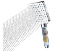 Cobbe Alcachofa de ducha con filtro, alta presión con filtración en 20 capas, 6 tipos de chorro, cabezal cuadrado de ahorro de energía, cromo