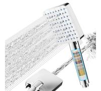 Cobbe Alcachofa de Ducha con Filtro, Cabezal de Ducha Cuadrado de Alta Presión, con un Sistema de Filtración de 20 Etapas y 7 Modos de Rociado, Elimina el Cloro Residual, Cromado