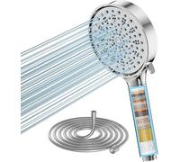 Cobbe Alcachofa de Ducha con Filtro de 20 Pasos, Filtro Cabezal de Ducha con Manguera de 1.5M, Alcachofa Ducha Antical 6 Modos de Rociado Cabezal de Ducha de Alta Presión (Cromado)