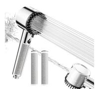 Cobbe Cabezal de Ducha con Filtro, Alta Presión para Agua Dura, Filtro de 20 Etapas, 4+1 Modos de Rociado con Power Wash, Incluye 3 Filtros de Carbón 2.0, Cromo