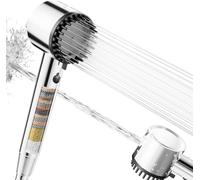 Cobbe Cabezal de Ducha con Filtro de 20 Capas, Alcachofa de Alta Presión con 5 Modos de Chorro, Ahorro de Agua, Eliminación de Cloro Residual y Bacterias para Agua Dura (Cromo)