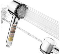 Cobbe Cabezal de Ducha con Filtro de 20 Etapas, Alcachofa de Alta Presión con 5 Modos de Chorro, Eliminación de Cloro y Alivio de Picazón en la Piel (Cromo)