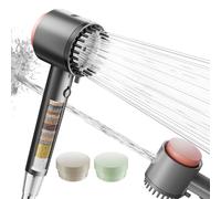 Cobbe Cabezal de Ducha con Filtro Perfumado, Alta Presión para Agua Dura con Filtro de 20 Etapas, 4+1 Modos de Rociado y Power Wash Integrado para Reducir Cloro, 3 Fragancias, Gris