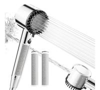 Cobbe Cabezal de Ducha con Filtro y Manguera, Alta Presión para Agua Dura con 3 Filtros de Carbón 2.0, 5 Modos de Rociado y Potente Power Wash Integrado para Eliminar Cloro (Cromo)