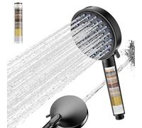 Cobbe Duschkopf con Filtro de 20 Capas, Alcachofa de Ducha de Alta Presión, 7 Tipos de Chorro, Alcachofa de Ducha para Agua Dura, Cloro Residual, Bacterias, Metales Pesados, Negro