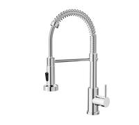 Cobbe Grifo de cocina, grifo mezclador de fregadero de cocina con rociador extraíble, palanca de un solo mango, arco alto giratorio 360 con 2 modos de pulverización, accesorios fríos y calientes