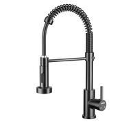 Cobbe Grifo de Cocina Negro, Grifo Mezclador de Alta Presión con Ducha Extraíble, 2 Modos de Rociado, Rotación 360°, Grifo de Cocina Multifuncional