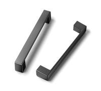 Cobbe Paquete de 10 tiradores cuadrados de 5 pulgadas color negro mate para gabinetes de cocina, cajones y aparadores