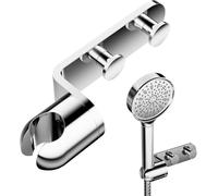 Cobbe Soporte de ducha de mano sin taladrar, soporte de cabezal de ducha ajustable, soporte giratorio 360°, plástico ABS, soporte para cabezal de ducha