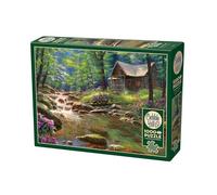 Cobble Hill 3840199 - Puzzle de 1000 Piezas a Partir de 12 años | Incluye póster de rompecabezas, para adultos y niños, puzle de paisaje, casa de troncos