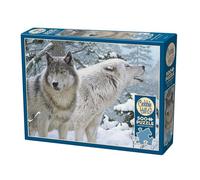 Cobble Hill 3845038 Lobos en la Nieve, 500 Piezas, Incluye póster para Adultos y niños a Partir de 12 años, puzle de Paisaje, Lobo, Invierno, Rompecabezas de Animales, Color