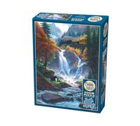 Cobble Hill 3845085 Osos en Cascada, puzle de 500 Piezas, Incluye póster para Adultos y niños a Partir de 12 años, Rompecabezas de Paisaje, ferrocarril, montañas