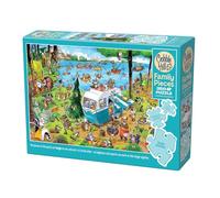 Cobble Hill 3847024-Puzzle Familiar (350 Piezas, Incluye póster, Rompecabezas de Generaciones a Partir de 9 años, Objetos Ocultos), Color Viaje de Camping Loco (3847024)