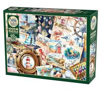 Cobble Hill Cuaderno de bocetos de 1000 Piezas con diseño de puzle de Orilla del mar, póster Incluido