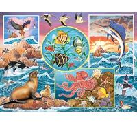 Cobble Hill Family Piece 350 Puzzle - Ocean Magic - Póster de muestra incluido
