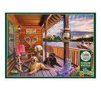 Cobble Hill Puzle de 1000 piezas, diseño con texto en inglés "Bienvenue à la Maison au Bord du lac"