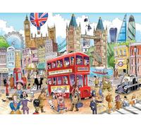 Cobble Hill Rompecabezas de 1000 piezas - Doodletown: London Calling - Póster incluido