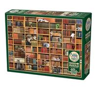 Cobble Hill - Rompecabezas de 1000 piezas - La biblioteca del gato - Póster de muestra incluido