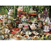 Cobble Hill Rompecabezas de 2000 Piezas, Fiesta de té del Sombrerero Loco, póster de Muestra Incluido