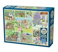 Cobble Hill - Rompecabezas de 500 piezas, pájaros de jardín en primavera, póster de muestra incluido