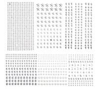 Cobee 1152 unidades de piedras preciosas autoadhesivas para cara, 6 hojas, tatuajes temporales, plateados, brillantes, para manualidades, rostros, uñas