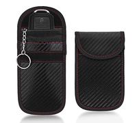 cobee 2PCS Mini Bolsa Faraday para Llaves de Coche, Bolsa de Blindaje de Señal Funda Bloqueo de Señal de Seguridad Anti RFID/WiFi/gsm/LTE/NFC para de Fibra Carbono Blindaje Senal Proteger Privacidad
