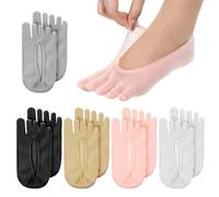 Cobee 5 pares de calcetines de dedo para juanetes, calcetines de cinco dedos invisibles, calcetines separadores de dedos de corte bajo, calcetines transpirables de alineación de dedos para mujer