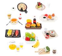 Cobee 50 Piezas de Bebidas en Miniatura, Casa de Muñecas 1:12, Mini Juguetes de Comida, Vajilla Mixta, Accesorios y Juego de Cocina
