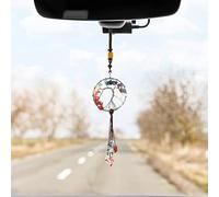 Cobee Adorno colgante de árbol de la vida para espejo retrovisor de coche, 7 piedras de chakra colgante de piedra de cristal curativo interior del coche Reiki buena suerte meditación (A)