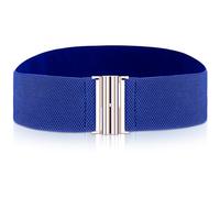 Cobee Cinturones elásticos anchos para mujer, cinturones elásticos vintage, a la moda, retro, ajustable, con hebilla para vestidos, azul, 68-100cm/26.7-39.3in