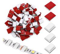 cobee Clips de montaje de tira de luz, 100 piezas Clips de montaje de tiras de luz Soporte de montaje de sujetadores de luz LED autoadhesivos blancos para tira de luz de 10 mm (blanco sobre rojo)