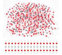 cobee Conector de soldadura rojo 22-18 AWG para empalmes de cables, 150 unidades con manguera termorretráctil, resistente al agua, aislado, junta de alambre, conector termocontraíble