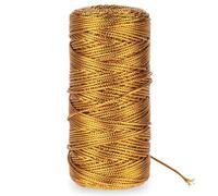 cobee Cordón dorado de 1,5 mm, cordón dorado metálico de 100 m, cuerda dorada para manualidades, no elástica, cuerda para manualidades, bodas, decoración, paquetes de regalo (1,5 mm)