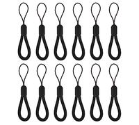 Cobee Correa de muñeca pequeña, 4.72 Pulgadas, Ajustable, Correa de Nailon para Dedos, Correa de Mano portátil para teléfono Celular, cámara, Llaves, Unidades Flash USB (Negro, 12 Piezas)