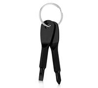 Cobee Destornillador multifunción llavero, 2 piezas, conjunto de llaveros de cabeza plana portátil, ranura cruzada, mini destornillador para hombre (negro)