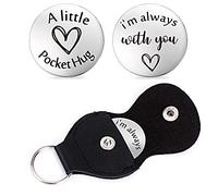 cobee Ficha de abrazo de bolsillo, recuerdo de aliento para relaciones a larga distancia, regalo inspirador de doble cara, Coin is 2.5*2.5cm/0.98*0.98inch, Acero inoxidable