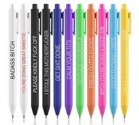 Cobee Funny Ballpoint Pens, 11 piezas 0.5mm Fun Swear Word Gel Ink Pens retráctil Fun Ball Point Pen Positive Pen para regalos de oficina