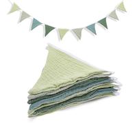 Cobee Guirnalda de Banderines para Habitación Infantil - 286 cm, Decoración de Habitación de Bebé, Tela de Muselina, Algodón, Guirnalda de Cumpleaños