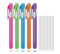 Cobee Juego de borrador estilo bolígrafo, 5 conchas retráctiles con 5 gomas de borrar, lápiz de borrador mecánico, borradores de barra para niños, estudiantes, profesores, artistas