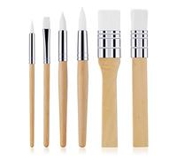 cobee Juego de pinceles de pintura de madera, 6 piezas Pinceles para pintura acrílica Kit de pinceles de pintura Artista Pinceles para óleo Acuarela Lienzo Tableros Rock Body Face Nail Art