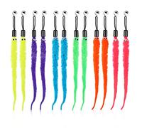 cobee Juguete de varita para gatos, juguetes de repuesto con campanas repuesto de gusano de cola peluda juguete interactivo para perseguidores de gatos accesorios(12 piezas)