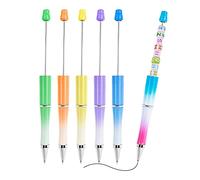 cobee Kugelschreiber mit Kugelschreiber, 6 Stück 1,0 mm Perlen-Tintenroller aus Kunststoff, DIY, schwarze Tinte, Kugelschreiber, Geschenk für Kinder, Studenten, Büro, Schulbedarf