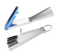 cobee Limpiador de carburadores de carbono para eliminar suciedad, juego de 13 cables de limpieza + 6 cepillos de nailon + 6 agujas de limpieza + 1 llave de acelerador para motocicleta, ATV,