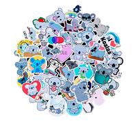 cobee Lindo Koala Pegatinas, 50 Piezas Calcomanía de Animal de Dibujos Animados Botellas de Agua Impermeables Pegatinas Maestro Recompensa Pegatinas para Niños Botella de Agua
